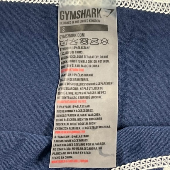Gymshark Mens Compression Leggings Size S Blue Stretch Gym Training Pants - Picture 8 of 8
